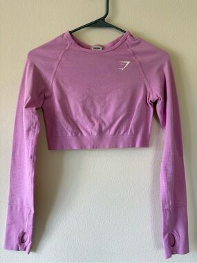 Gymshark Lavender Seamless Long-Sleeve Crop Top